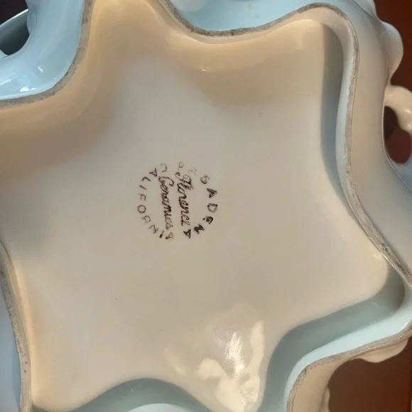 Florence Ceramics Vintage Candy Dish With Pink Rose - Picture 6 of 6